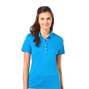 Callaway Polo Shirt Striped Short Sleeves 1/4 Front Snap Collar Stretch Medium